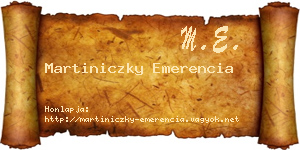 Martiniczky Emerencia névjegykártya